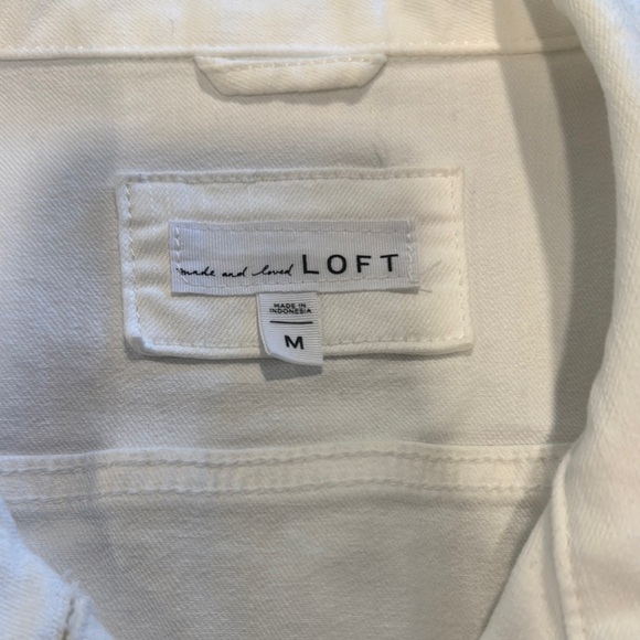 LOFT Women's White Denim Jacket - Picture 2 of 8